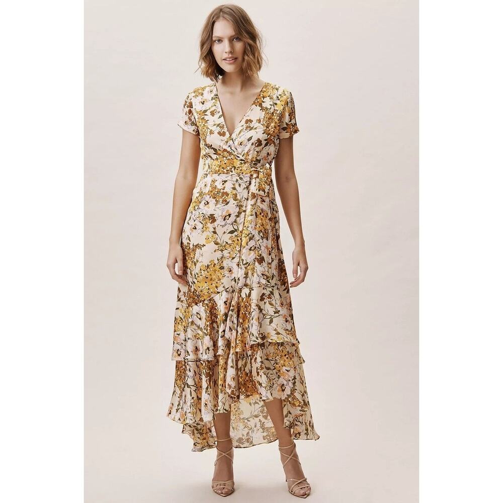 Anthropologie Bhldn Vone Batara Floral Wrap Dress Size Medium